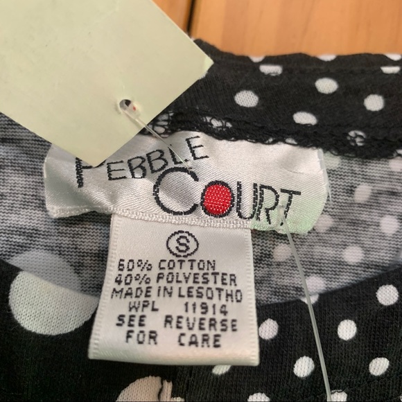 Pebble Court Vintage Black/White Polka Dot Top - Picture 4 of 7
